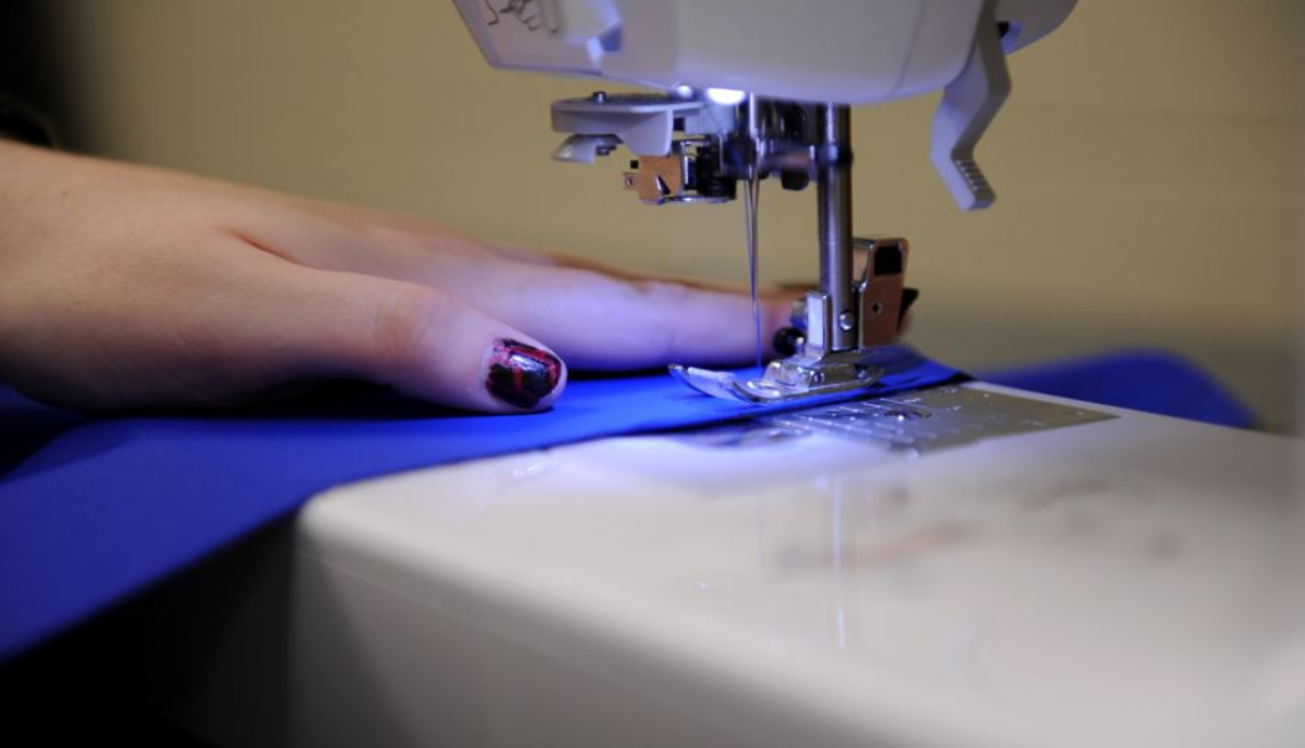 using a sewing machine